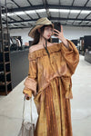 Mutedance 24 Spring/Summer Silk Wide Shoulder Top Series MD-MD24SS48-JIN PM117 Gold